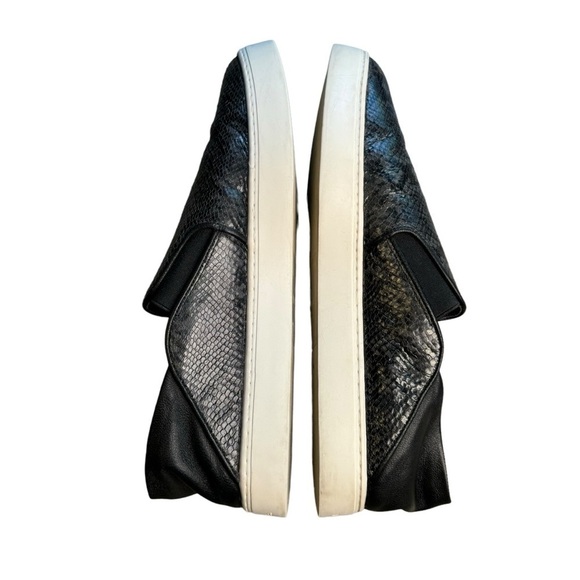 Vince Garvey Loafer Shoes Womens 8.5 Black Snake Leather Slip on - Picture 7 of 7